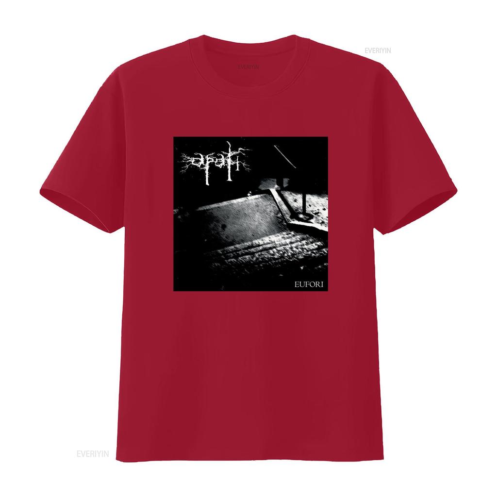 Apati Eufori Black Metal Dsbm Heavy Cotton T Shirt Unique Gothic Design for Fans Vintage Washed Stretched Fashion Stylish