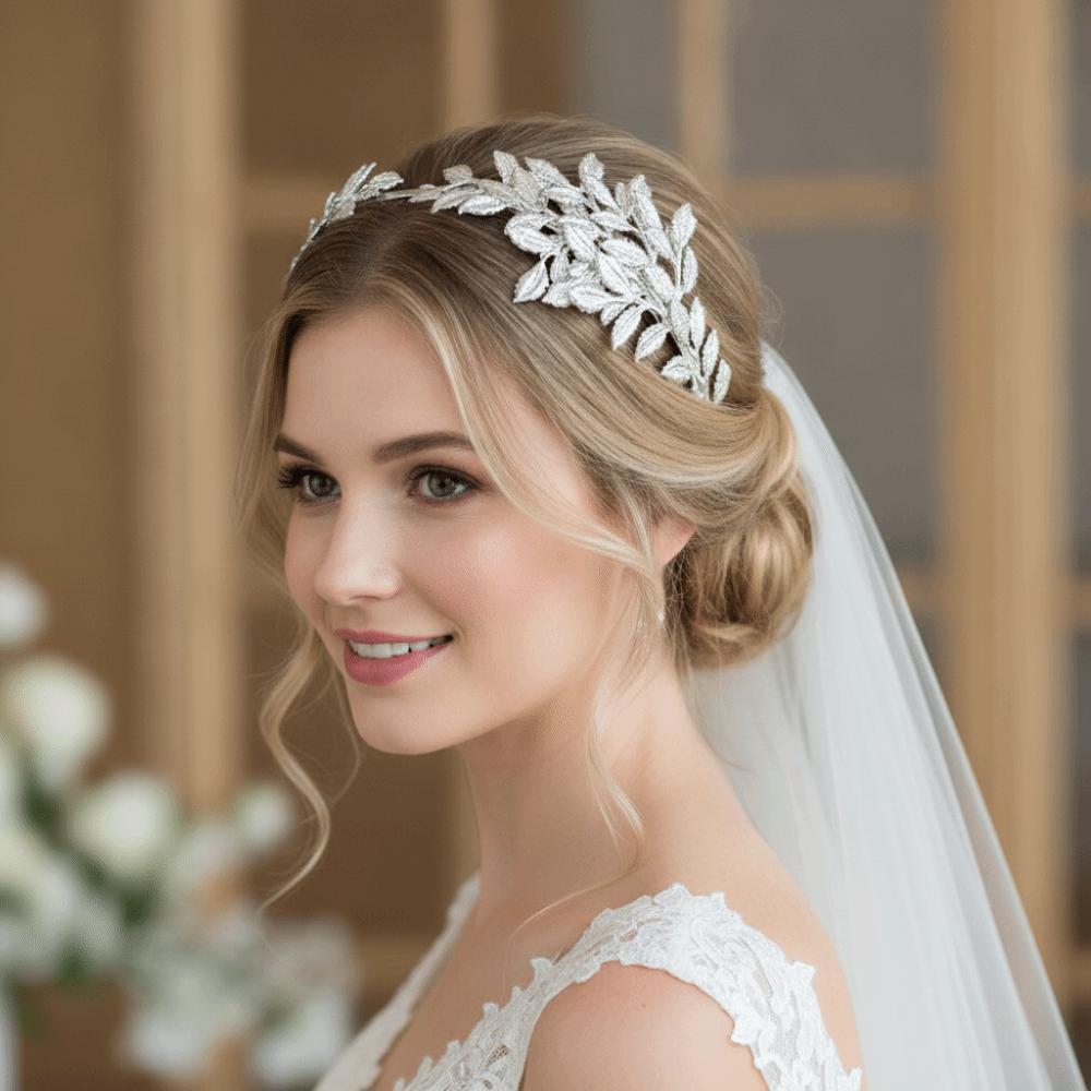 Gold Color Vine Head Crown Adjustable Hair Hoop Luxury Bridal Headband
