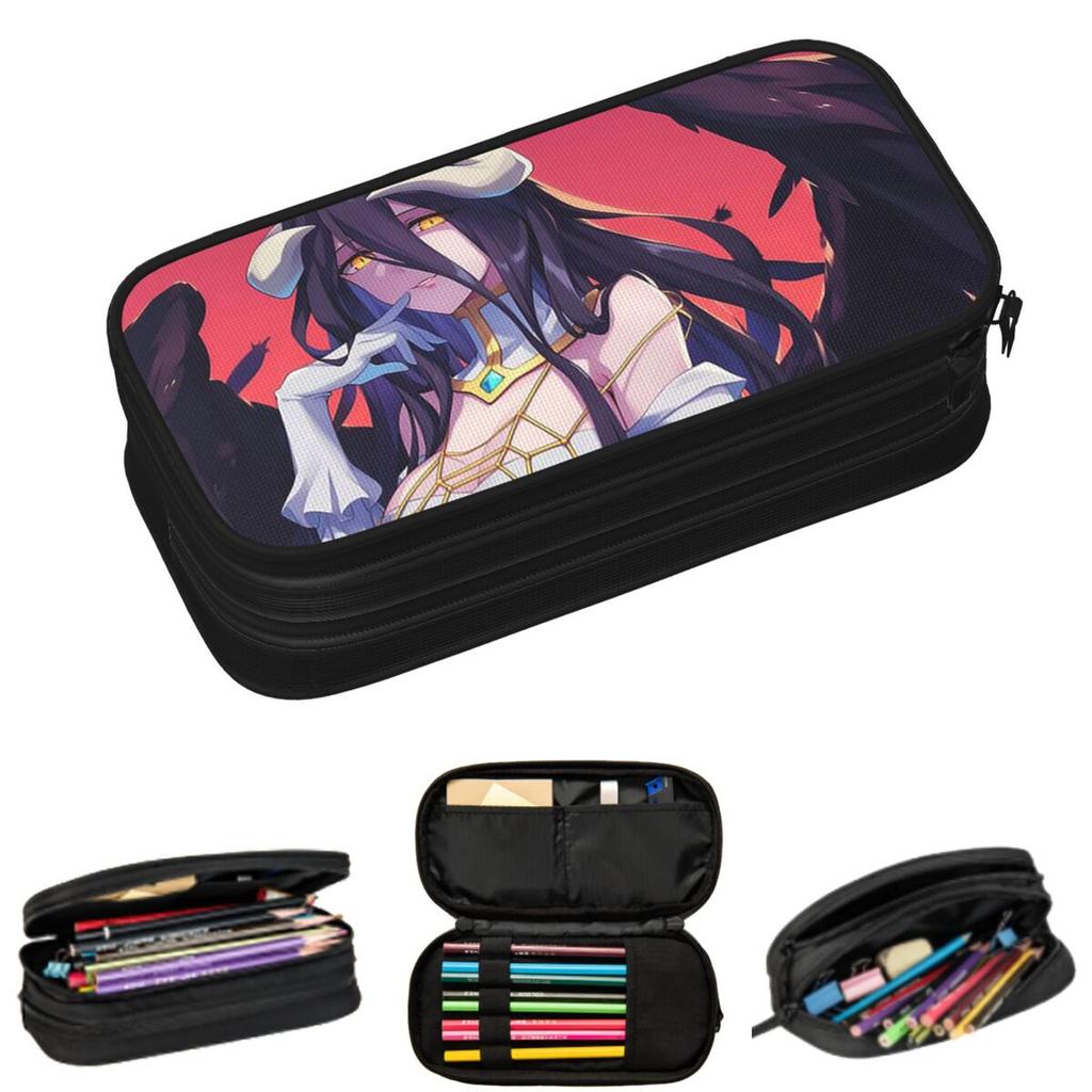 Adventure Anime Albedo Overlord Pencil Cases for Students Gifts Pen Box Pencil Bag Large Capacity Pencil Pouch