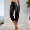 Women Plus Size Capri Length Leggings Abstract Pink Purple Gradient Sunset Print High Waist Stretchy Yoga Pants For Casual Workout Daily Wear