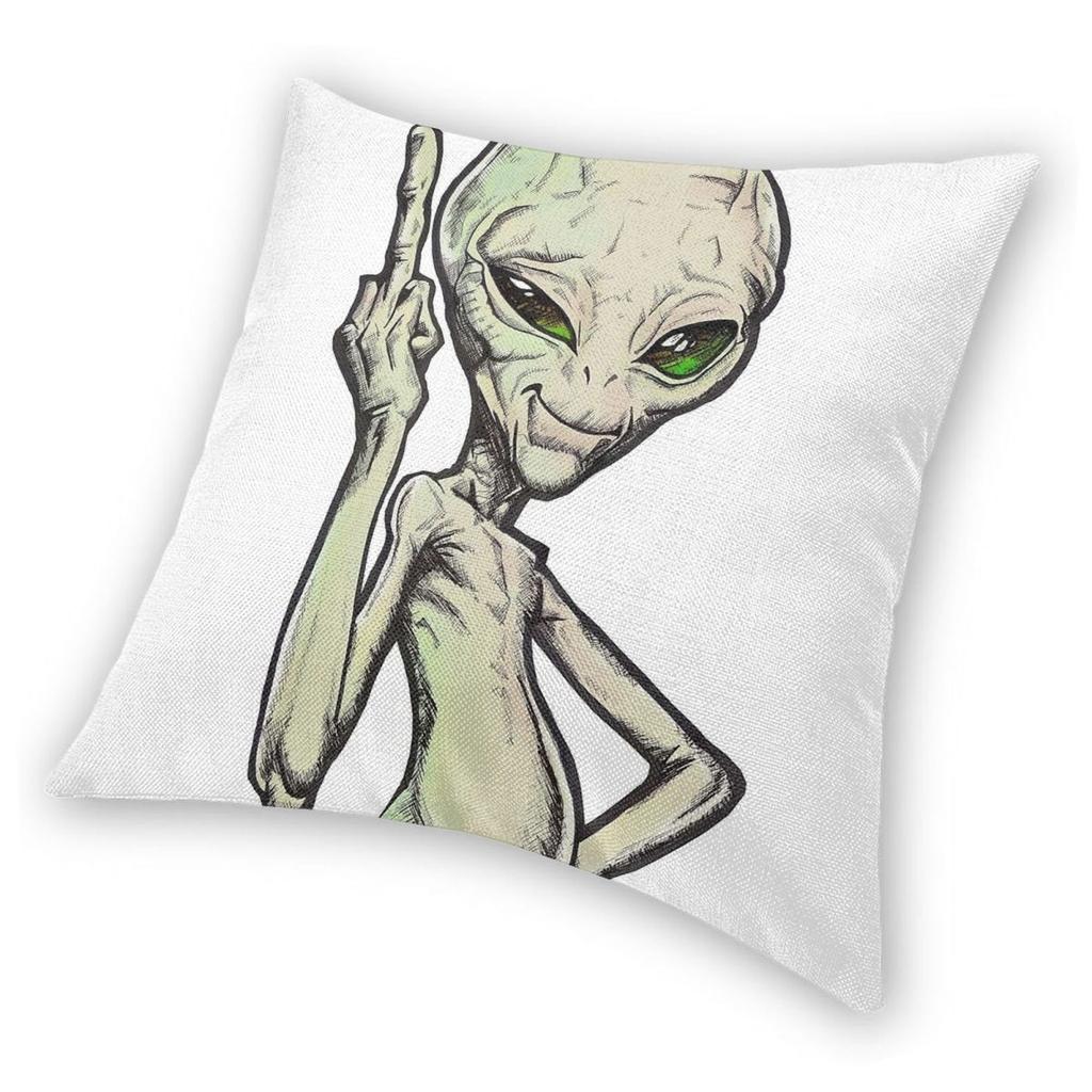 Paul The Alien Square Pillowcase Polyester Linen Velvet Pattern Zip Decorative Pillow Case Sofa Cushion Cover