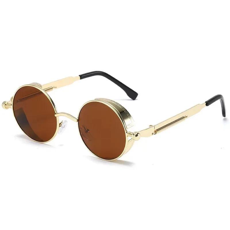 Retro Steampunk Sunglasses Street Photography Round Shape Male's Sun Spectacles Winter Outdoor Skiing Goggles Party Driving Use Sunglasses