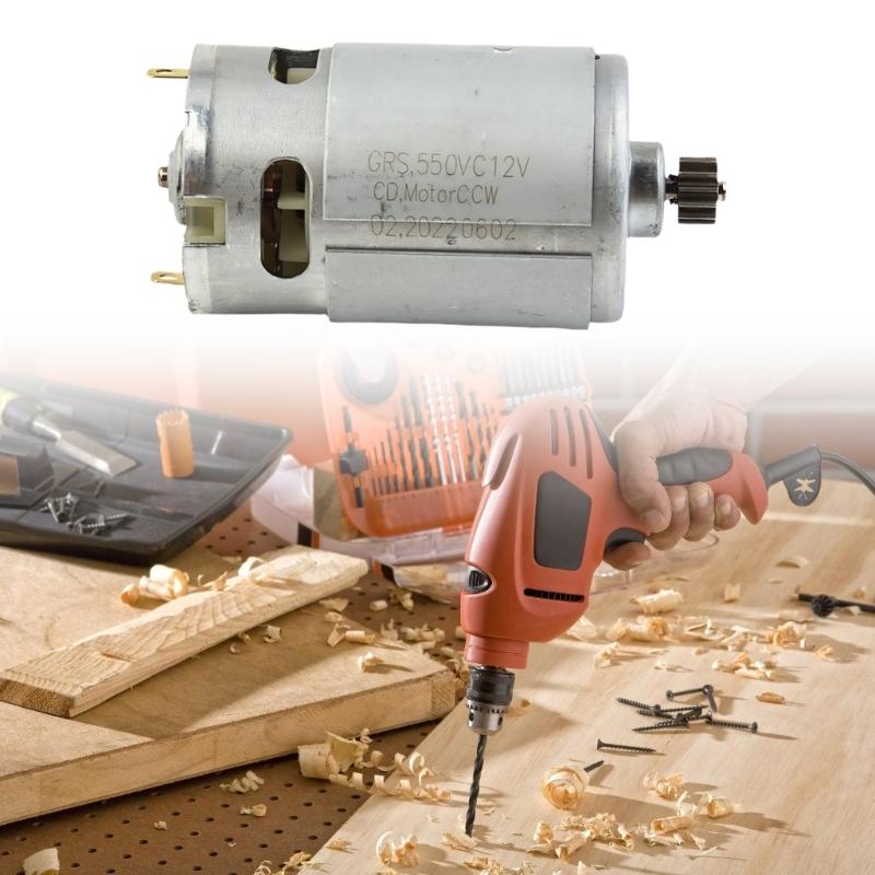 Motore in metallo solido per attrezzature alimentate a batteria da 12V Ideale per trapano e fissaggi 13 denti Componente