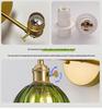 Creative Green Pumpkin Glass Wall Lamp - Wireless Charging for Living and Dining Rooms
