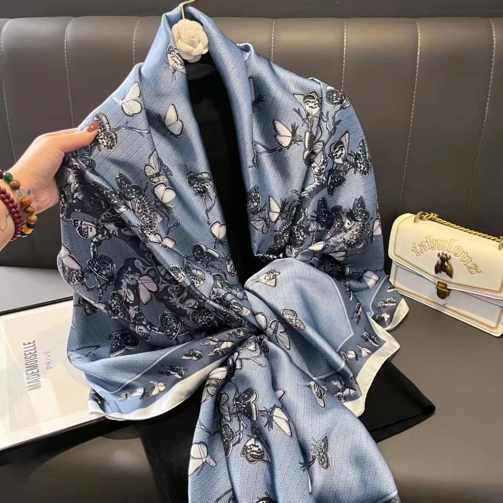 New silk scarf female fashion thin section temperament sunscreen sarong beach towel scarf scarf sarong