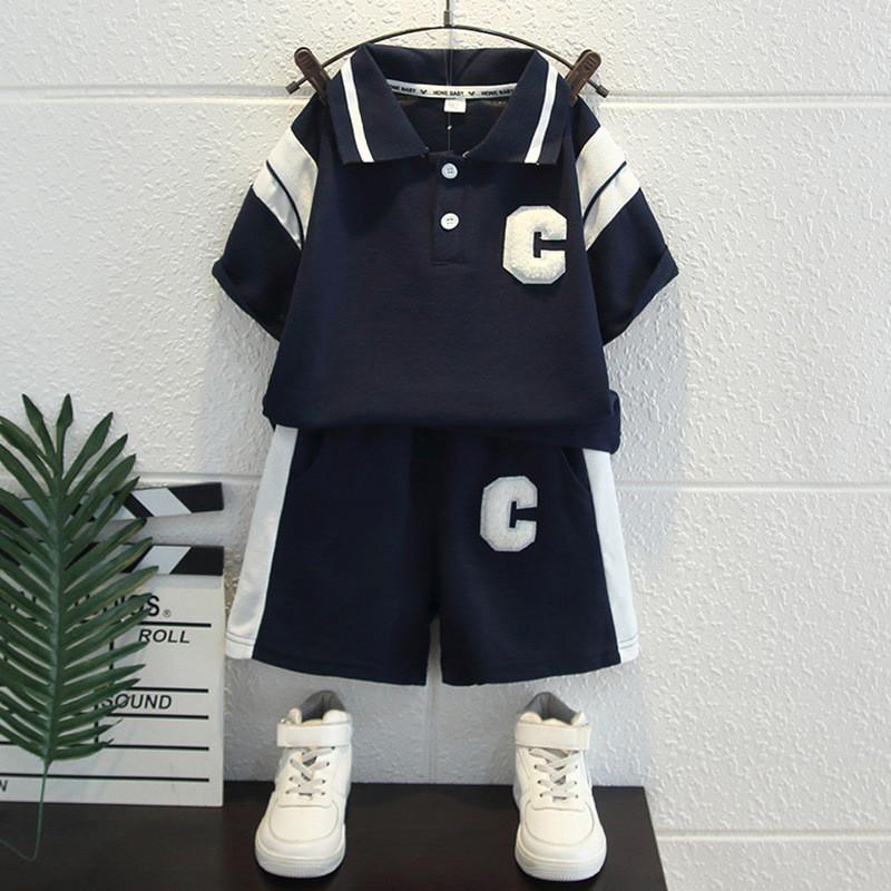 Stylish Summer Toddler Boys Short Sleeve Outfit Set For Kids Aged 3 To 8 Years