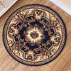 Vintage European Floral Scroll  Mandala Geometric Pattern Round Rug Soft Carpet for Living Room Bedroom