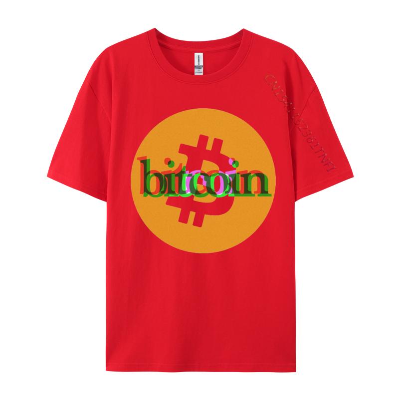 Bitcoin Logo T-Shirt Europa Unisex Brandneues Design Oberteile T-Shirts Baumwollstoff T-Shirts Freizeit Oberteile T-Shirts Cool