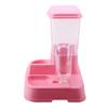 Automatic Pet Feeder Detachable Food Dispenser Water Bottle Cats Dogs Feeding Tool Pink