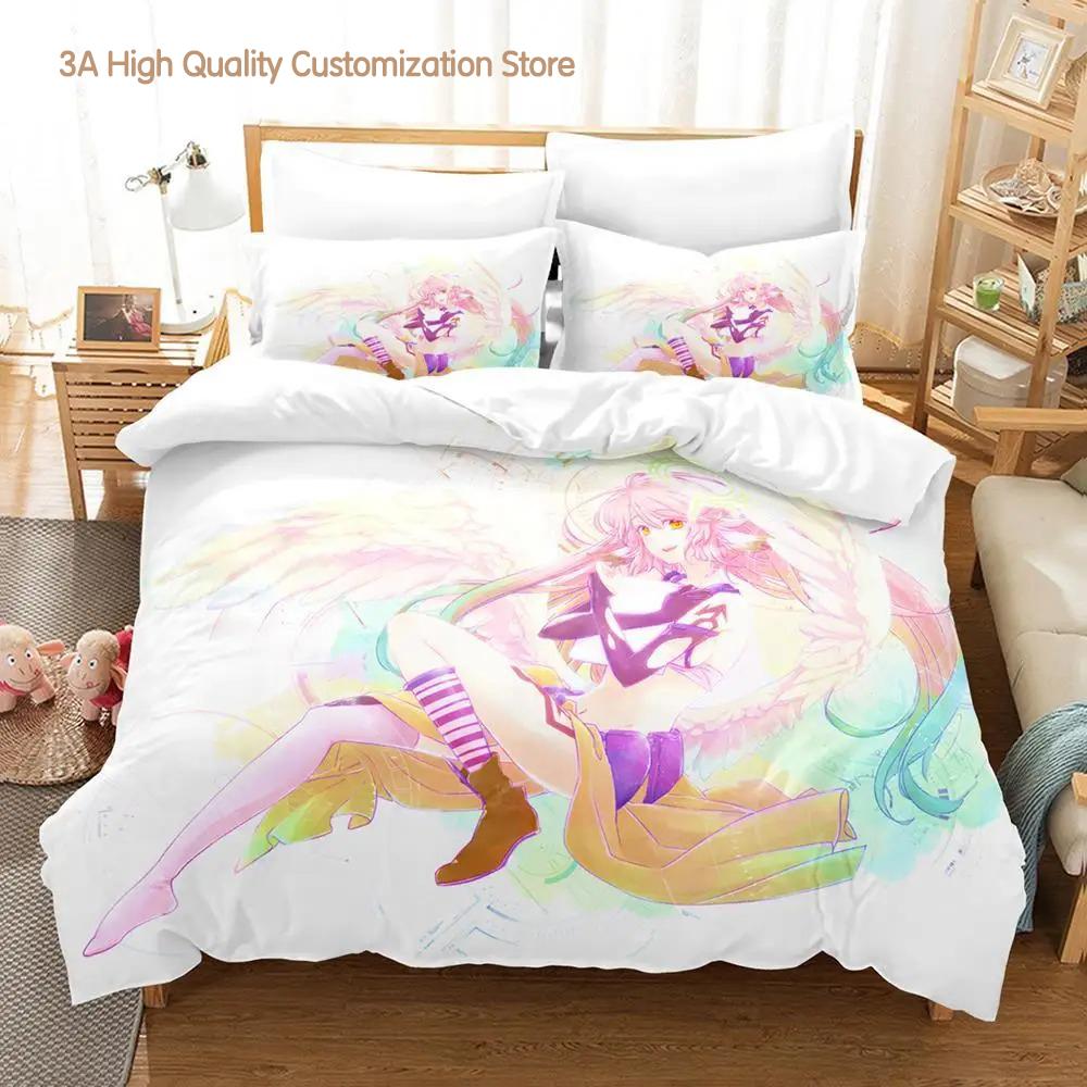 Comforter No Game No Life Bedding Set Cartoon Anime Three-Piece Set Adult Boys Bedroom S 3D Kawaii Girl
