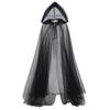 Costume da Strega con Mantello di Halloween Lunga Mantella in Rete Outfit Cosplay Festa Performance Mietitore Costume da Fantasma Accessorio per Travestimento Teatrale per Adulti