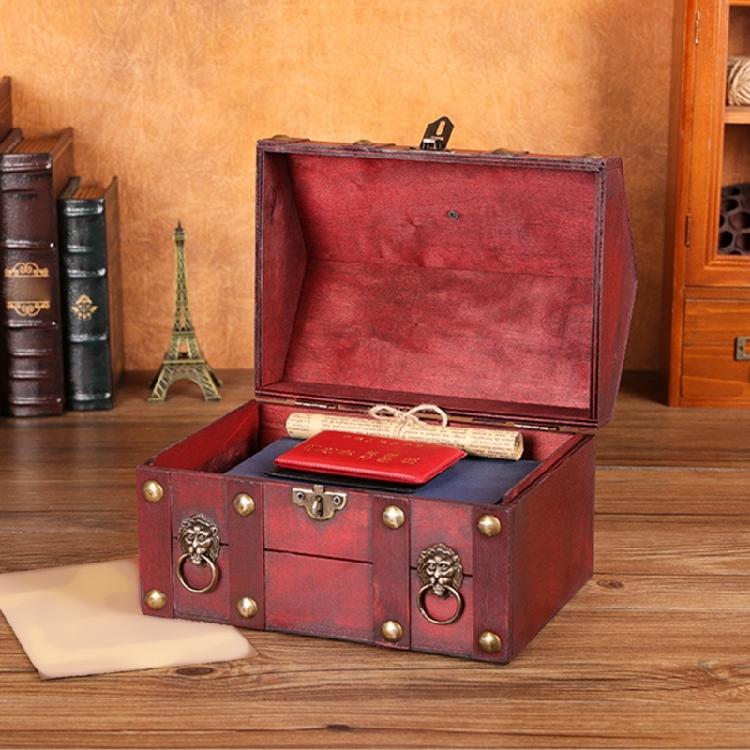 Traditional Wooden Storage Chest Dateless Locking System Compact Organizers Decorative Home Accent Storage Container