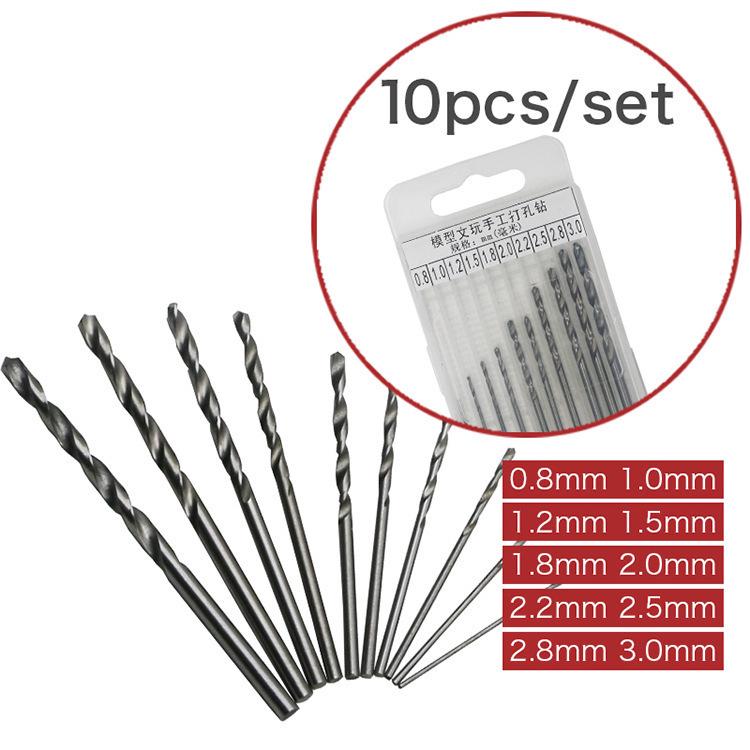 25-Piece High-Speed Steel Small Twist Drill Bit Set: 0.5, 1.0, 2.0mm, Straight Shank, 27g.