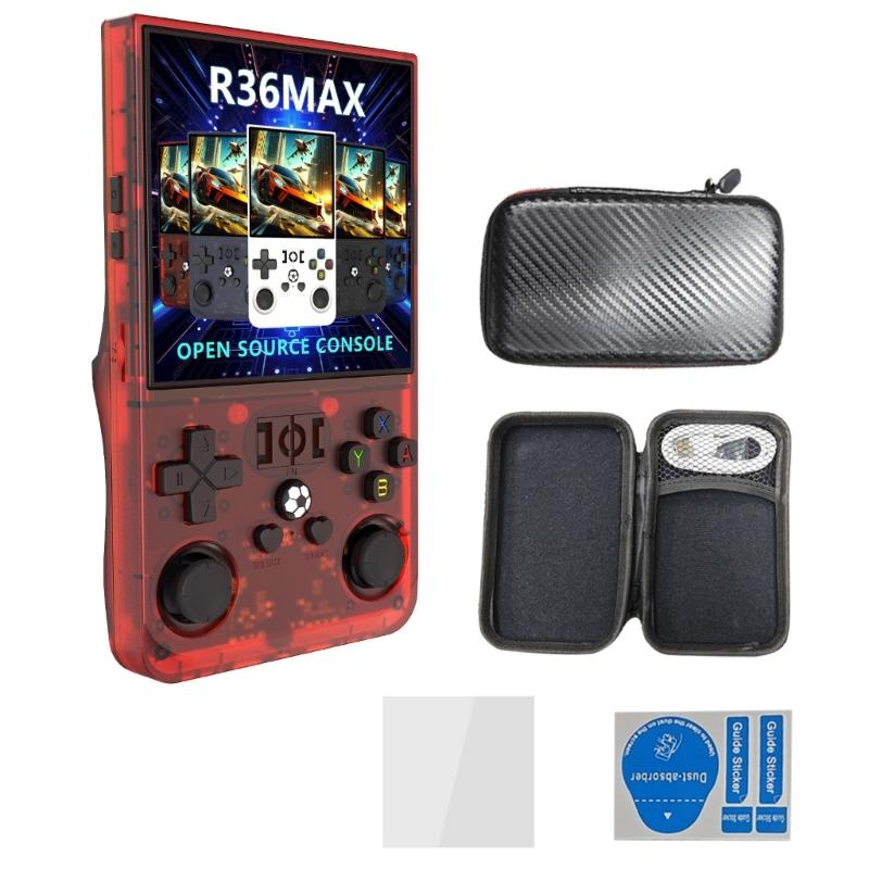 Open Source R36Max 4Inch IPS Screen Handheld Video Game Console Linux System Pocket Game Player Kids Gift