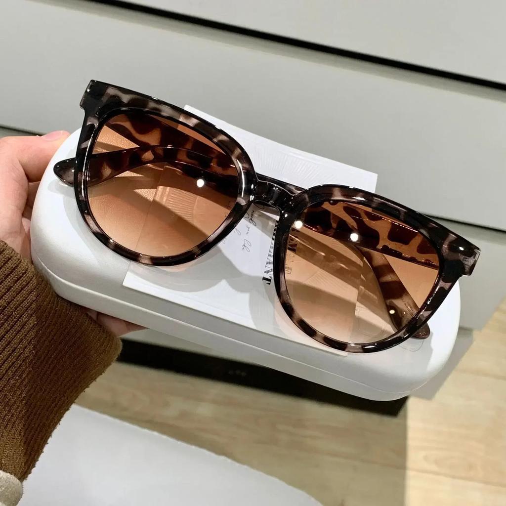 Luxury Round Frame Sunglasses Korean High-end UV Protection for Women Outdoor Travel Sunscreen Eyewear