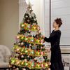 New Year 2026 Sparkling Christmas Garland Tinsel Coloured Ribbon LED Holiday Lighting Indoor Christmas Tree Wedding Party Decor