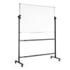Rolling Whiteboard, 48x32 Inch Double-Sided Magnetic Mobile Whiteboard, 360° Reversible Adjustable Height Dry Erase Board with Wheels & Movable Tray