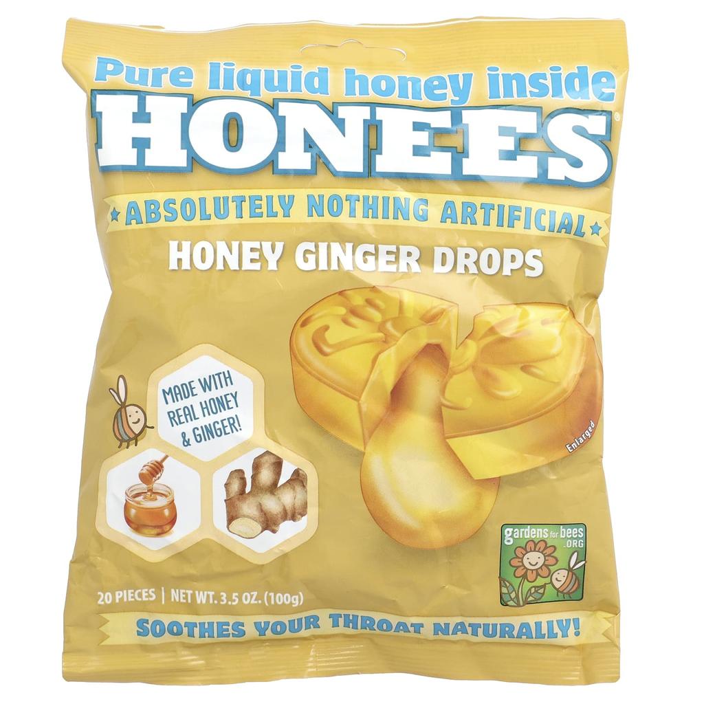 Honey Ginger Drops, 20, 100G(3.5Oz)