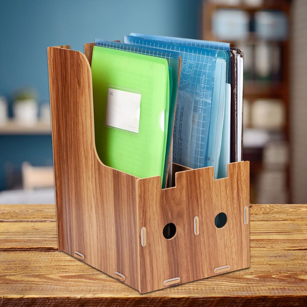 Magazine Book File Stand   File Sorter   Desk Storage Box  Black