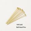 100Pcslot 14K 18K Gold Plated 16-50Mm Ball Head Pins Diy Jewelry Making Findings Brass Metal Flat Head Eye Head Pins Supplies