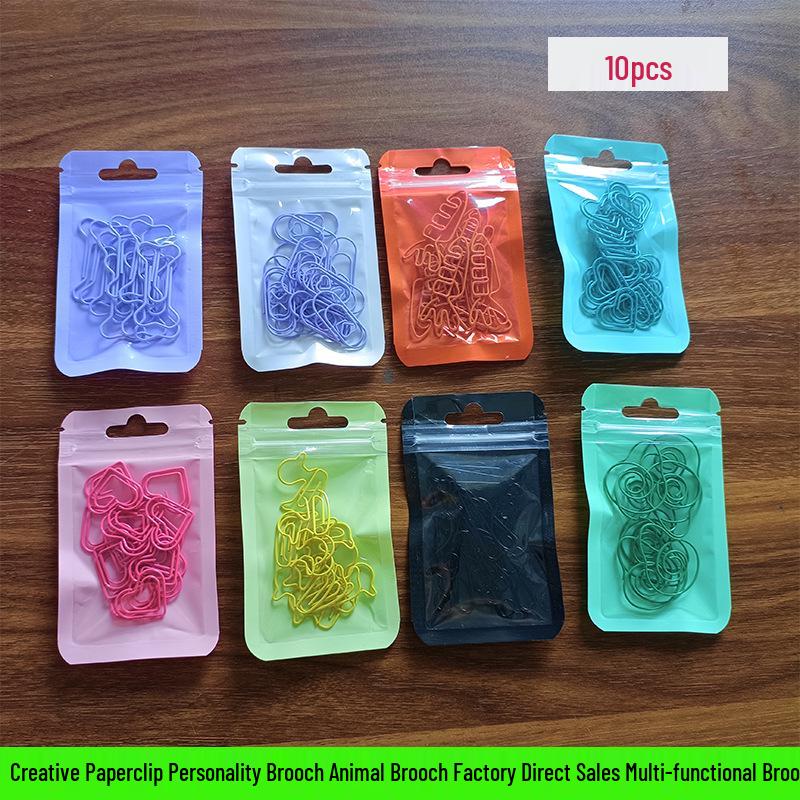 Multi-functional Cute Irregular Paperclips & Binder Clips - Colored Bookmark Office Supplies Green Avocado