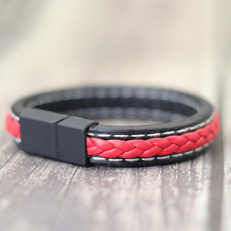 

Noter Men Leather Bracelet Detachable Black Buckle Bangle Homme Birthday Gift For Boyfriend Punk Jewelry Accessories Pulseras 205mm