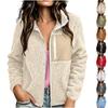 Damen Langarm Reißverschluss Jacke mit Reverskragen und Taschen für Freizeit und Alltag