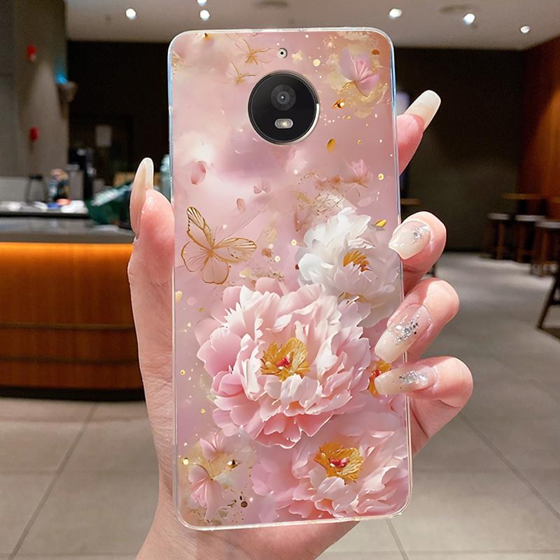 Case For Motorola Moto E4 Plus / XT1770 Clear Fashion Butterfly Flower Soft TPU Silicone Phone Cover for Moto E4 XT1762 E4+ Case