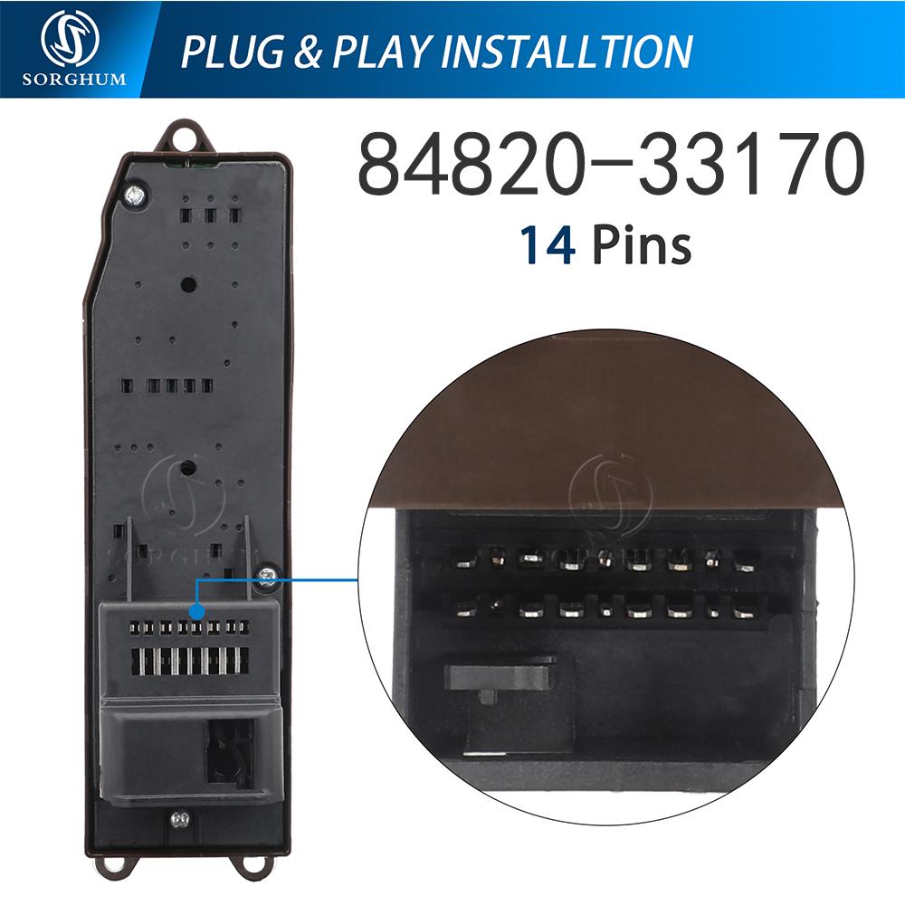 SORGHUM 84820-33170 84820-0K011 Left Right Master Power Window Switch For Toyota Hilux Vigo 2005 Camry Sienna Scion Land Cruiser