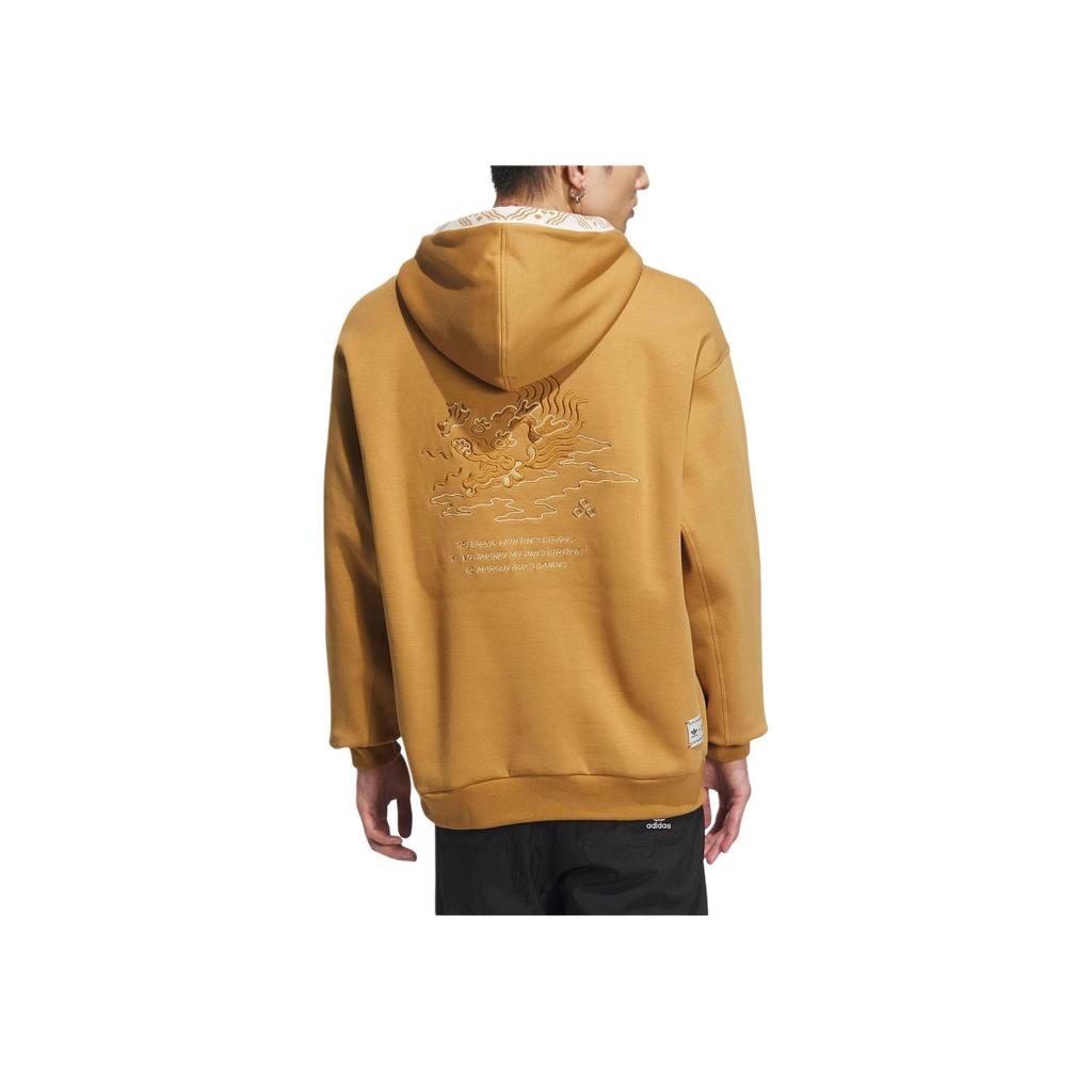 Adidas Originals x Feifei Ruan FW23 New Year Edition Dragon Print Hoodie With Chest Logo Unisex Hoodie Wheat-Brown IX4216