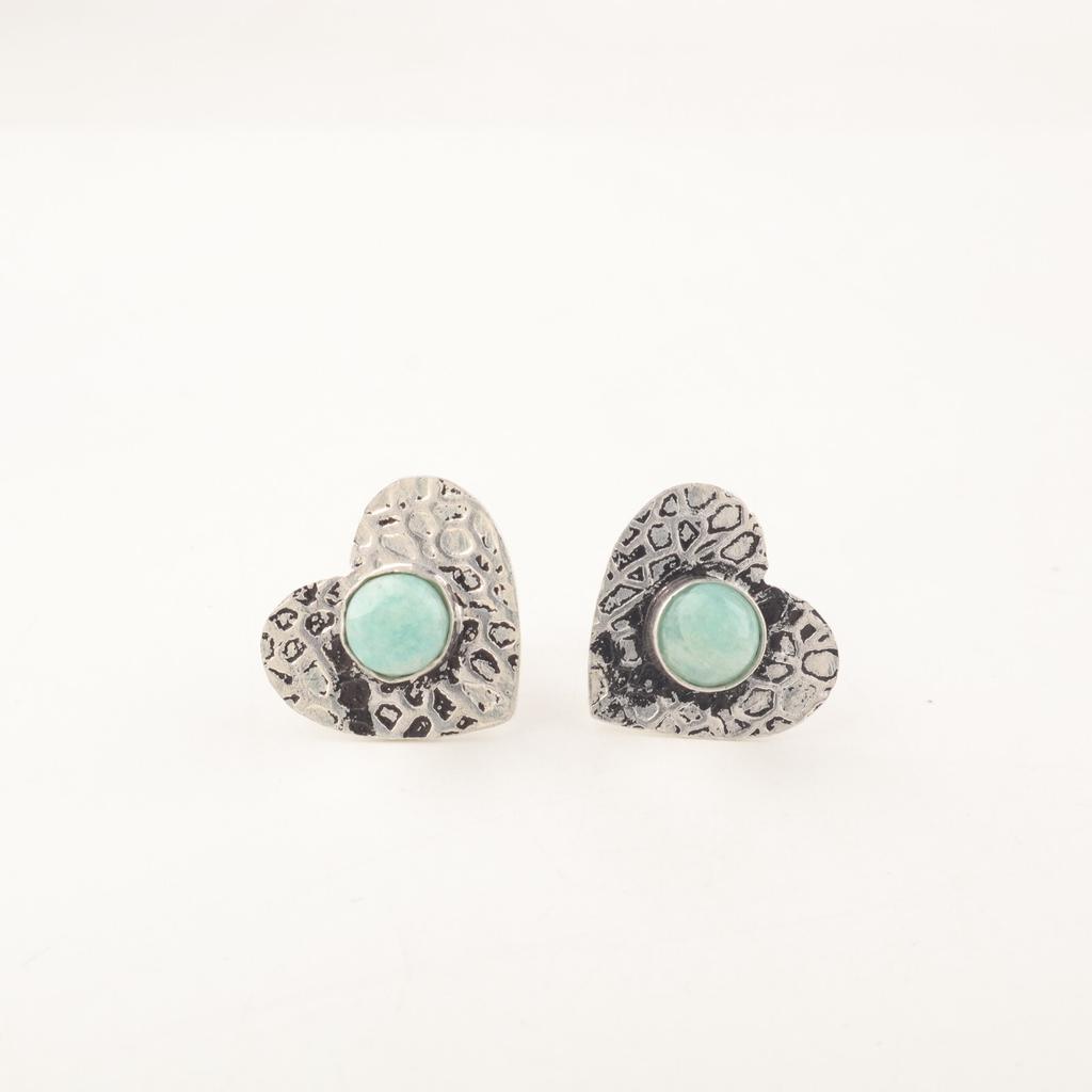 Natural Amazonite Sterling Silver Engagement Push Back Stud New Wedding Earrings EE-143-23