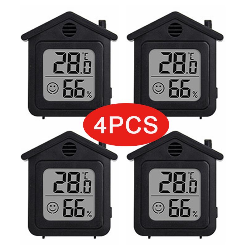4pcs Mini LCD Hygrometer Thermometer Indoor Household New Digital Temperature Humidity Meter Digital Display Wall Mounted Sensor