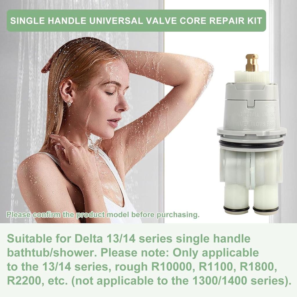 RP46074 Shower Valve Cartridge for Delta Single Handle Shower and Tub 13/14 Series Faucets, Universal Valve Cartridge Assembly, White-1PCS (RP46074)