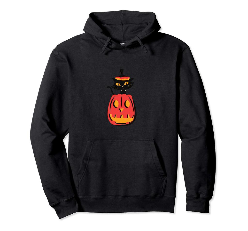 Funny Cute Cat Pumpkin Halloween Costume Gift Girls Kids Hoodie