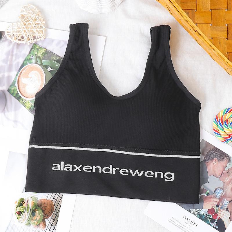 

U-образный красивый топ-труба с запахом сзади, бесшовный спортивный жилет, нижнее белье без швов, M-2XL XL/2XL чёрный