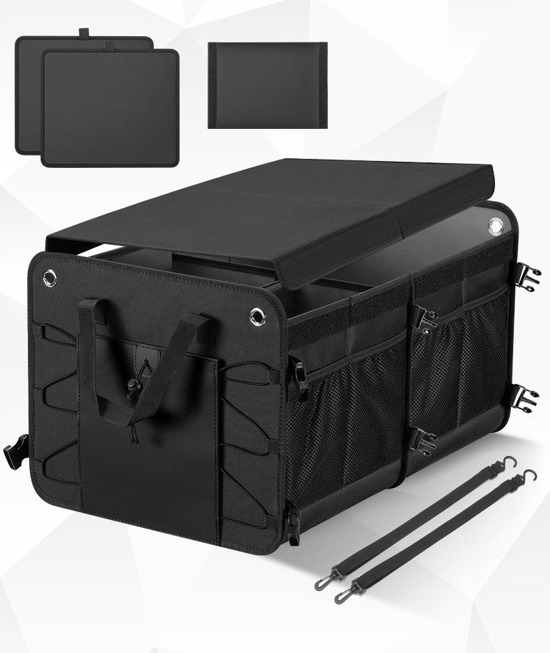 

SUV Trunk Organizer Automotive Trunk Organizer Waterproof And Foldable Car Organization Box With Non-Slip Bottom Storage Trunk чорний