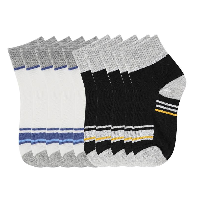 10 párů Pánské středně vysoké bavlněné deodorantové prodyšné letní bavlněné sportovní ponožky Letní chlapecké ponožky