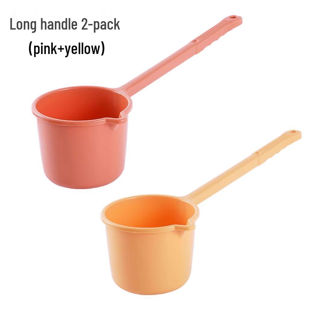 Long Handle Thickened Plastic Water Ladle for Kitchen, Garden Watering, and Baby Bathing