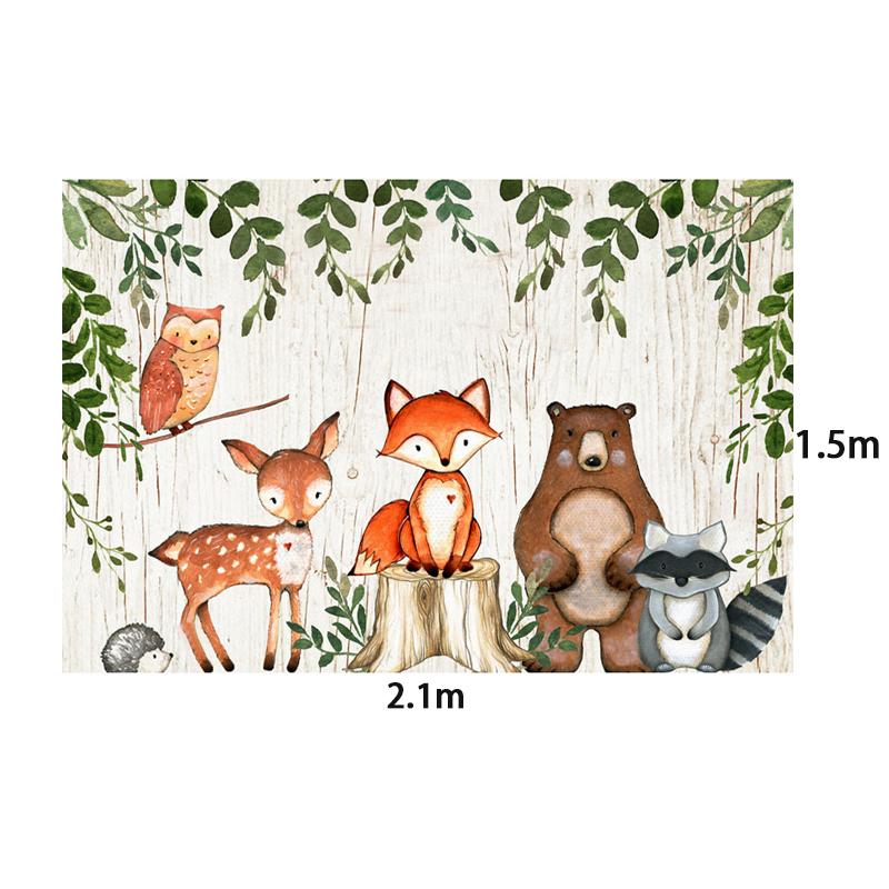3x5ft/5X7ft/6x8ft/10x7ft Animals Backdrop Woodland Baby Shower Birthday Party Photo Background Decorate