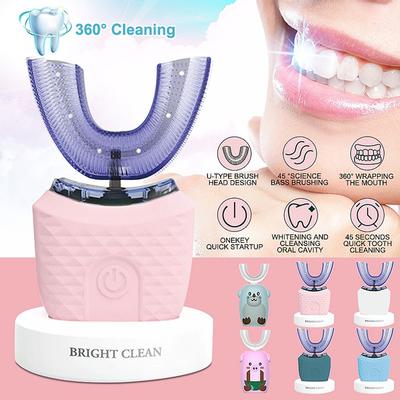 360° Zahnreinigung, U-Typ, elektrische Zahnbürste, automatische intelligente Ultraschall-Zahnbürste, 3 Modi, USB-Aufladung, IPX7 wasserdicht, für Erwachsene/Kinder