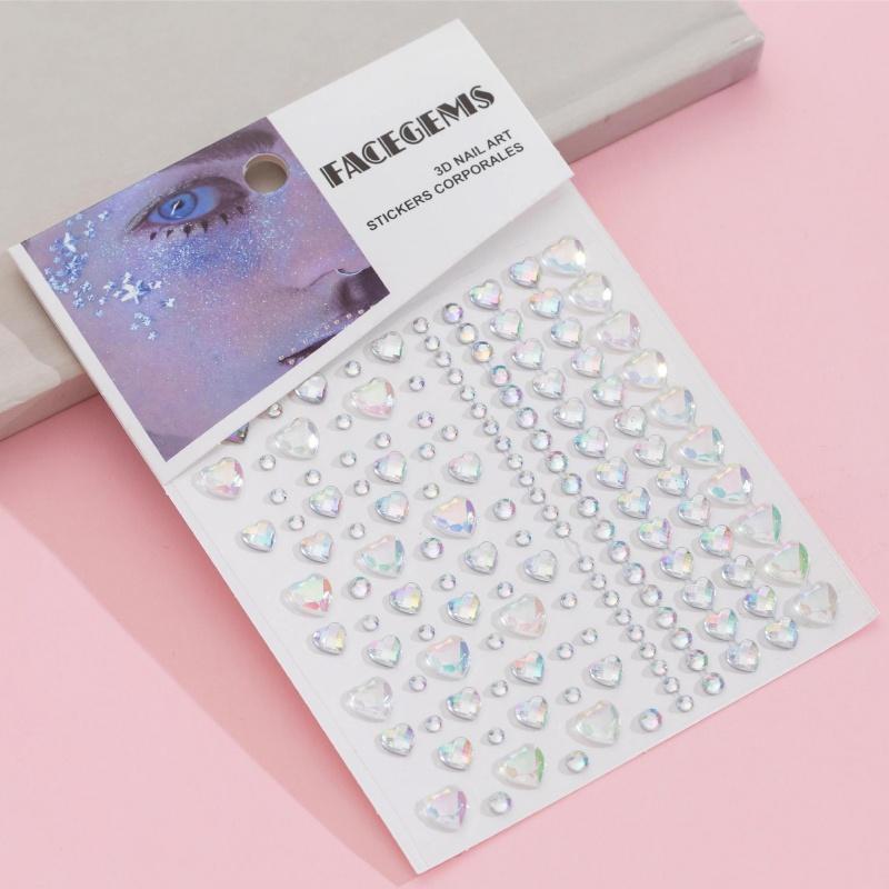 

Кристаллы Жемчуг Вечеринка Глаз Накладка Лоб Лицо Стразы Пастер Акриловые Алмазные Наклейки для Лица 8*10mm
