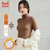 MaoRen Women's High-Neck Knitted Long Sleeve Base Layer Top