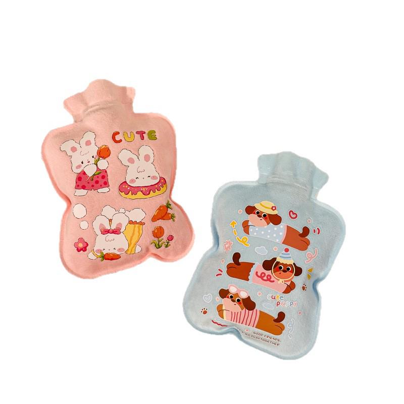 PVC Cartoon Hot Water Bottle: Plush Mini Hand Warmer with Water Injection