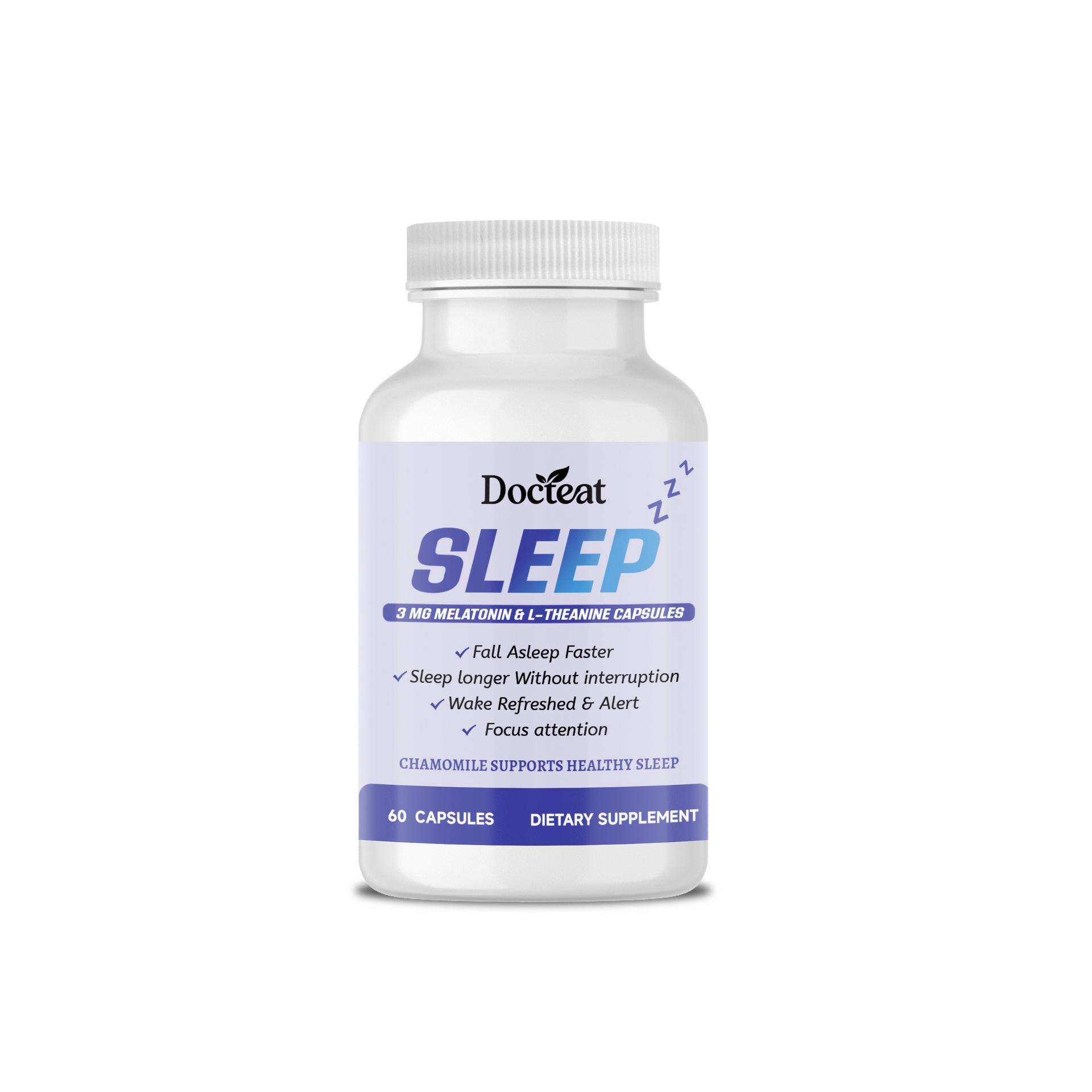 Docteat Sleep Support Capsules: Stable, Extended Sleep & Enhanced Nighttime Rest.