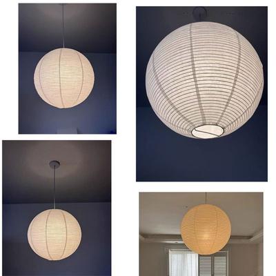 Hanging Paper Lampshade Light Fixture Classic Modern Pendant Light Lamp Cover Vintage Round Ceiling Light Cover Hotel Cafe