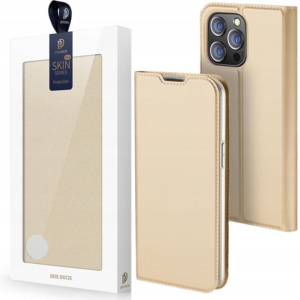 Dux Ducis Skin Pro Case Cover with Flap for iPhone 14 Pro Max Gold
