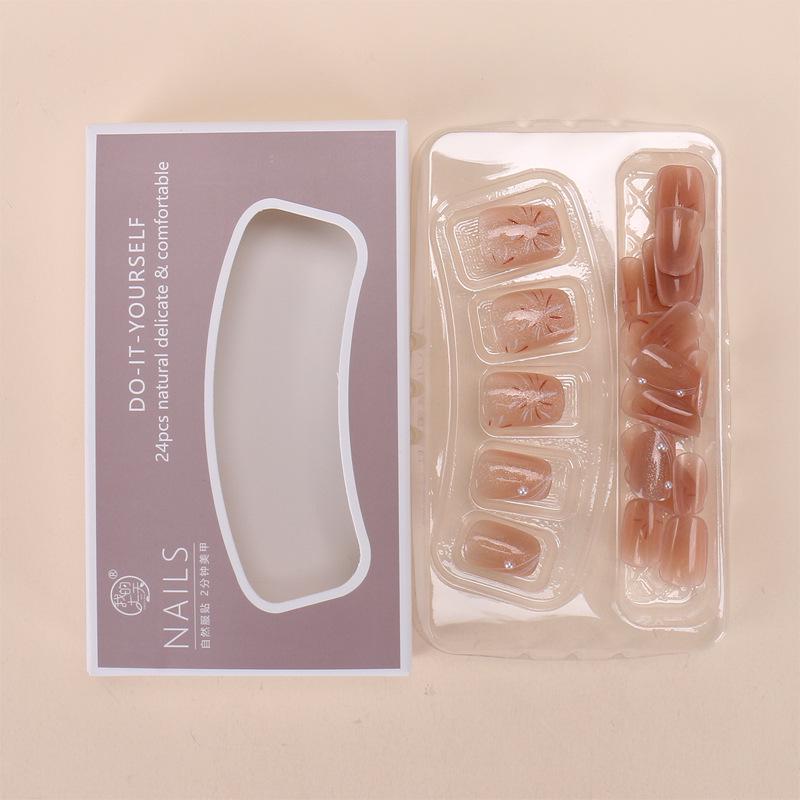 Handmade Cat Eye Blush Gradient Fireworks Press-On Nails - TikTok Hot Style Manicure Nail Art