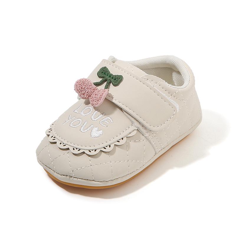 Weiche Sohle Rutschfeste Lauflernschuhe Prinzessin Schuhe - Klettverschluss Frühling/Herbst Mädchenschuhe