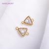 14K Gold Plated Mini Round/Square Connector For Bracelet Necklace Making Fittings,Inlaid Zircon Jewelry Connector Wholesale
