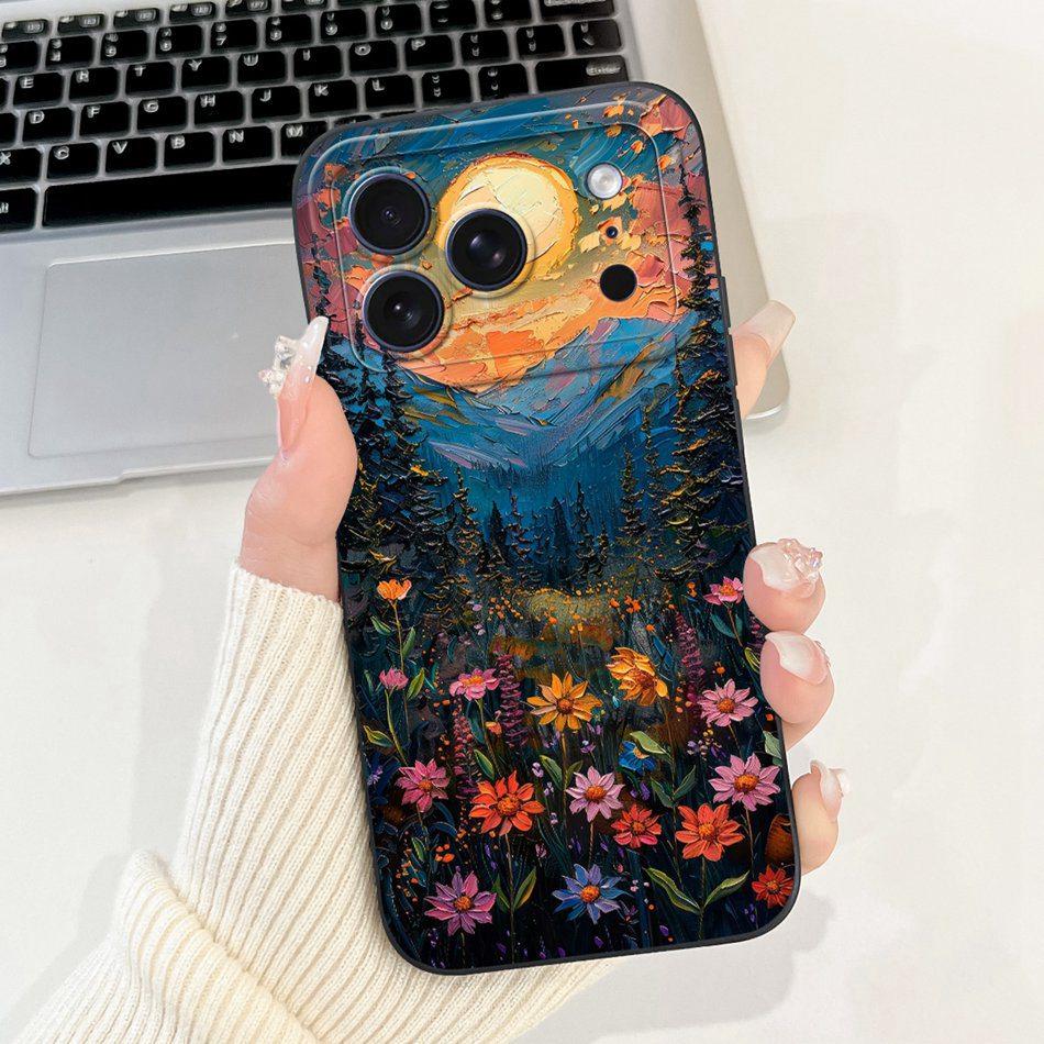For iPhone 17 Pro Max 17Pro Fashion Dusk Beach Painting Phone Case For iPhone17 Pro 17ProMax Soft Silicone Cases Bumpers